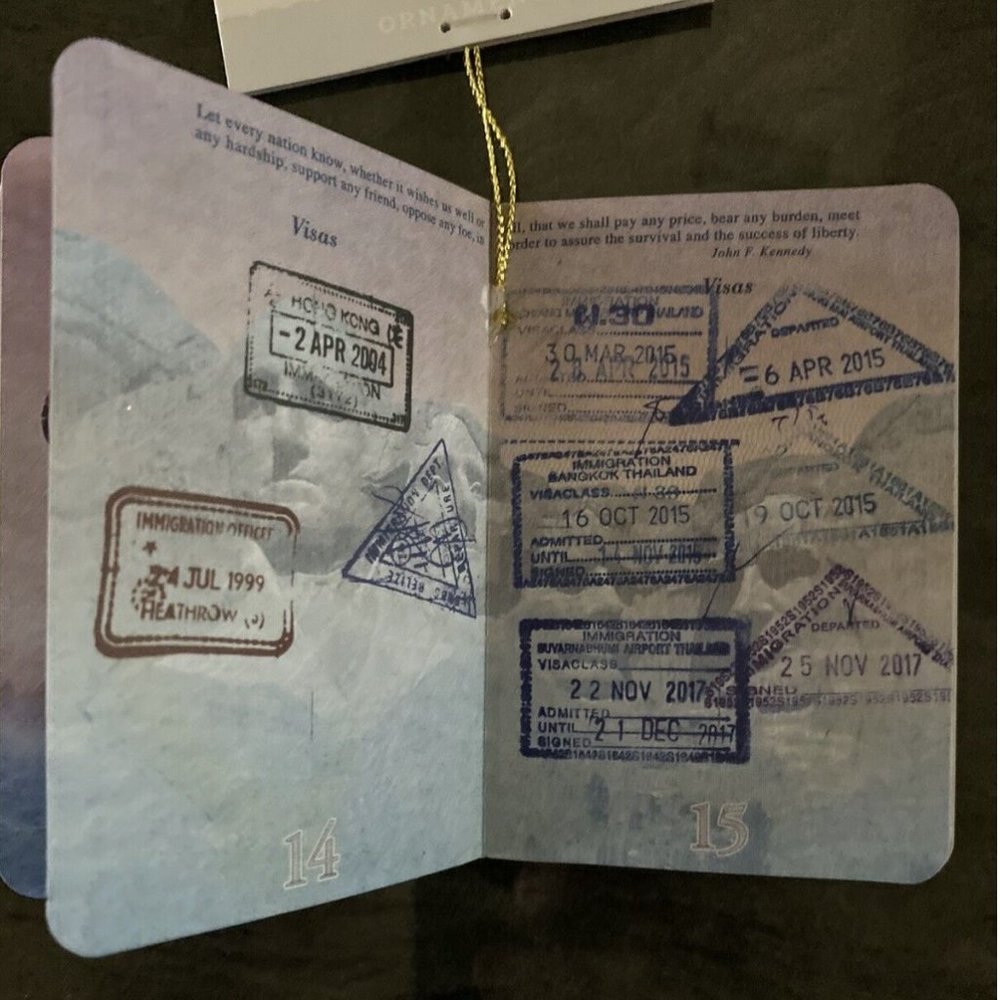 USA SANTA Passport Christmas Ornament ~ Realistic * World Travel ~ Wondershop - Picture 4 of 8